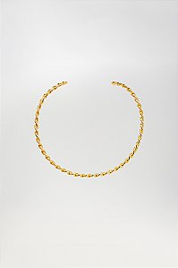 Choker Minimalista Aro Retorcido Twist Aberta