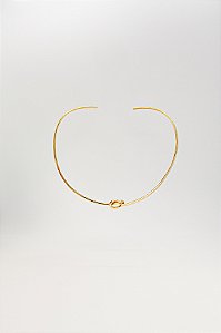 Choker Minimalista Nó Pequeno Central Aberta