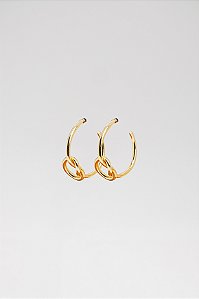 Argola Minimalista Corda com Nó Central Média