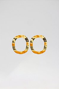 Brinco Elegante Orbe Vazada Acabamento Martelado