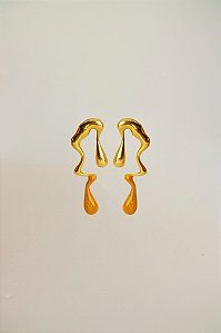 Brinco Coleção Honey Orgânico com Pintura Esmaltada