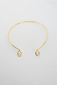 Choker Coleção Pérola Meio Sol com Entalhes