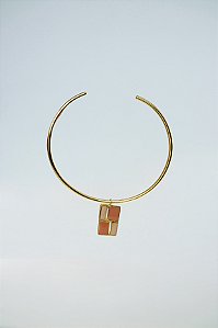 Choker Aberta Pingente Coleção Geométrico Esmaltado