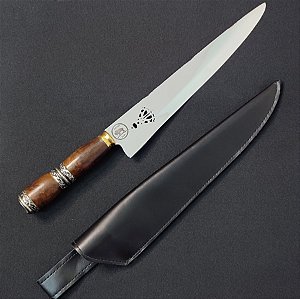 FACA CHURRASCO AÇO INOX POLIDO 10 POLEGADAS NOSSA SENHORA APARECIDA