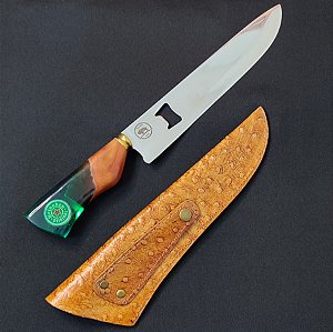 FACA CHURRASCO AÇO INOX POLIDO 10 POLEGADAS HEINEKEN COM ABRIDOR