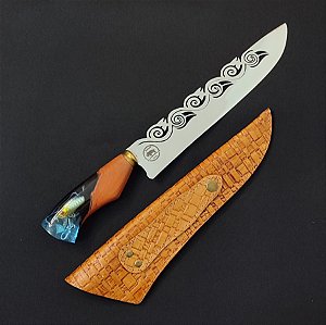 FACA CHURRASCO AÇO INOX POLIDO 10 POLEGADAS PESCA ISCA TRIBAL