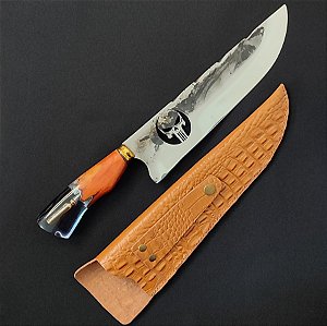 FACA PICANHEIRA MASTER AÇO INOX BRUTFORGE 10 POLEGADAS CAVEIRA JUSTICEIRO MUNICAO