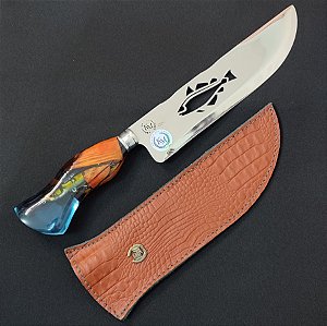 FACA PICANHEIRA MASTER AÇO INOX POLIDA 10 POLEGADAS PESCA PEIXE DOURADO