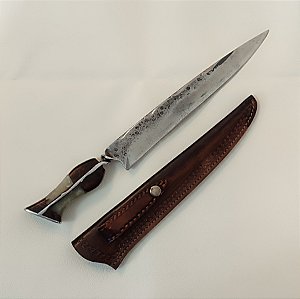 FACA TRADICIONAL AÇO CARBONO BRUTFORGE 10 POLEGADAS CAMPEÃ COSTUM MADREPÉROLA