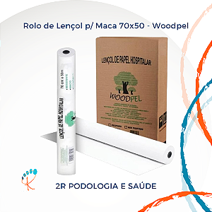 Rolo de Lençol p/ Maca 70x50 Woodpel | Branco 100% Virgem