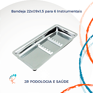 Bandeja Inox p/ Instrumental 6 Divisões | Organização e Qualidade