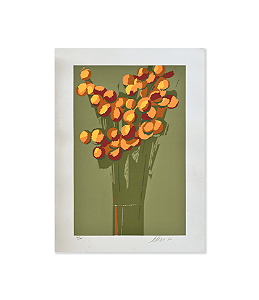 SERIGRAFIA FLORES LARANJA