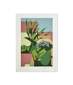SERIGRAFIA JARDIM VERDE E ROSA