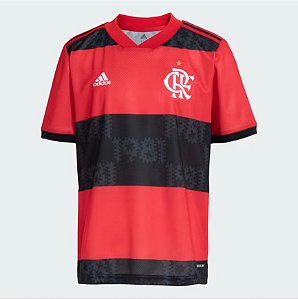Camisa Adidas Flamengo I Infantil 21/22 Vermelho/Preto 10A - Athletes