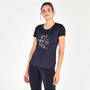 T-Shirt Alto Giro Skin Fit Frases Inspiracionais Preto - Athletes