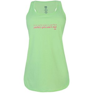 Regata Alto Giro Skin Fit Inspiracional Feminina Verde Claro+Rosa - Athletes