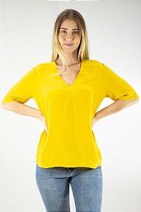 T-Shirt Decote V Profundo Lisa Basico Animale - Color me