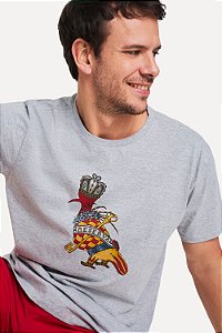 Camiseta Estampada Pica-Pau Rei Momo Cinza - Petter Sathler