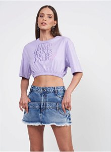 Camiseta Colcci Crooped Elástico na Cintura Colcci G - Izibida