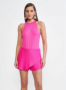 Regata Colcci Slim Com Decote Halter Rosa - Izibida