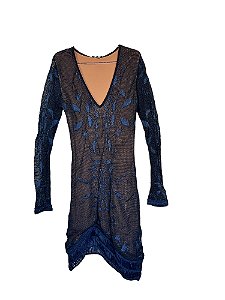 Vestido Macrame Azul Escuro Bobô G - Duett
