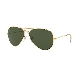 Oculos Solar Ray Ban Aviador 3026L Dourada/Verde
