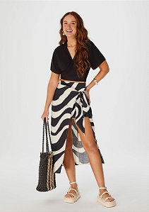 Blusa Cropped Feminina Com Amarração Preto - Hering