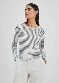 Blusa Feminina Manga Longa Slim Listrada Em Tricô - Hering