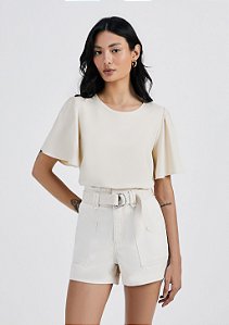 Blusa Feminina Manga Evasê Em Viscose Creponada - Hering