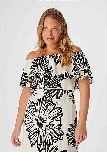 Blusa Feminina Estampada Ombro A Ombro Off White - Hering