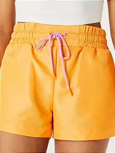 Shorts Feminino Runner Com Amarração Laranja - Hering