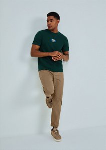 Calça Hering Em Sarja Masculina Slim Marrom