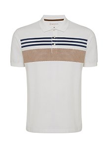 Polo Estampa Listra Off White - Individual