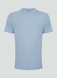 Tshirt Manga Curta Dc Micro Listras Azul Claro - Dudalina