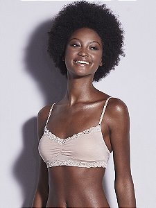 SUTIA TOP COM BOJO REMOVIVEL EM MODAL E DETALHE EM RENDA - AMARELO MINERAL  - HOPE