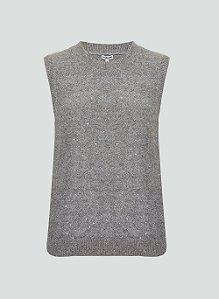 Blusa Sem Manga Fio Dudalina Bege Claro - Dudalina