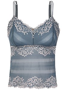 Blusa Alcas Finas Em Renda - Cinza Mineral - Hope