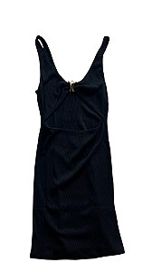 VESTIDO REGATA DECOTE COM ENTREMEIO - PRETO  - HOPE RESORT
