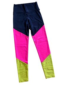 CALCA LEGGING BLOCK - TRI AZ.MARINHO/PINK/VER.LEMON - HOPE RESORT