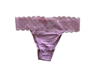 CALCINHA BIQUINI EM MICROFIBRA COM RENDA - ROSA BLOOM  - BONJOUR