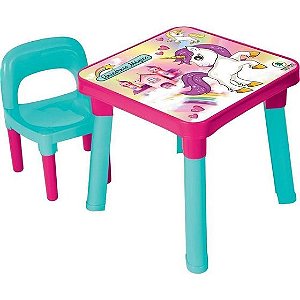 Minha Mesinha Com Cadeira Unicornio