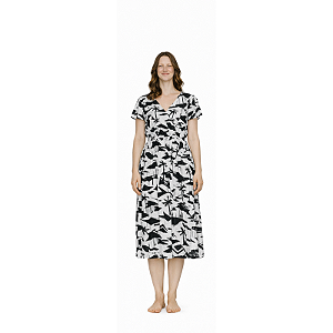 Vestido Coqueiros Preto e Branco Palm Noir - Animale