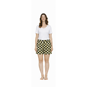 Short Quadriculado Amarelo/Preto Graphic Grid - Animale