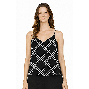 Cropped Regata Preto com Listras Contrast - Animale