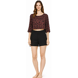 T-Shirt Cropped Onças Elixir Animal Print - Animale