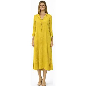 Vestido Mostarda Ocre com Elegância Minimal - Animale