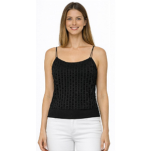 Blusa Preta com Vazados Noir Cutwork - Animale