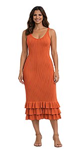 Vestido Midi de Tricot Coral Glow - Animale