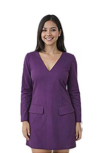 Vestido de Crepe Roxo Amethyst com Corte Impecável - Animale