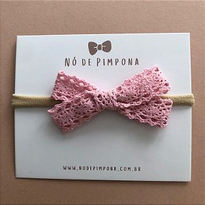 Faixa de Tecido Bebê Renda/ Algodão-  Rosa
